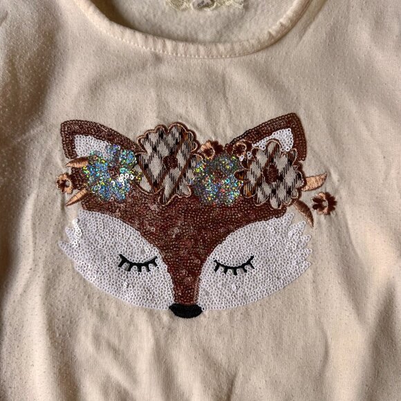 Btween Size 8 Fox Sequin Skirt + Cozy Sweater Set Fall Outfit Pumpkin Patch - Picture 5 of 8